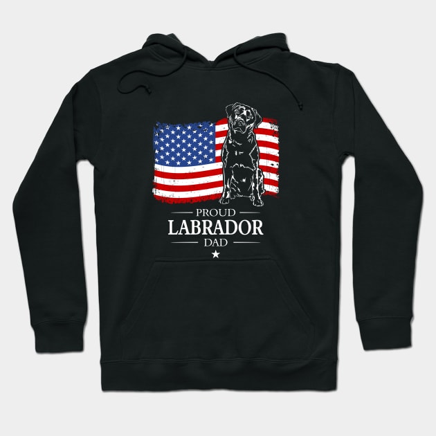 Proud Labrador Dad American Flag patriotic dog Hoodie by wilsigns